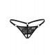 Siyah Dantelli Özel Bölgesi Açık G-String TM1167