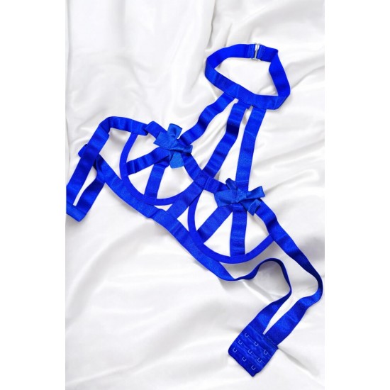 Fiyonk Detaylı Balenli Mavi Fantazi Sütyen Takımı TM1254